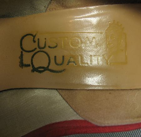 1950s vintage Custom Quality shoes label