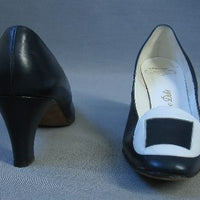 another view, 60s Mod heels with Pilgrim style faux buckles
