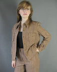 1960s vintage tweedy junior pants suit with shirt jac New Old Stock