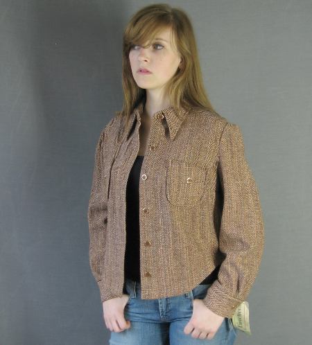 another view, herringbone shirt jac, New Old Stock