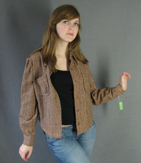 vintage 60s 70s brown shirt jac