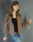 vintage 60s 70s brown shirt jac