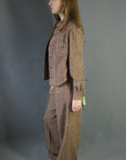 side view, 1970s pants suit elephant bell