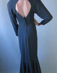 keyhole back, 80s daringly sexy LBD beaded little black dress