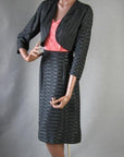 vintage 1950s brocade stripe cropped suit jacket