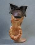 back view 40s doll hat with winged bow