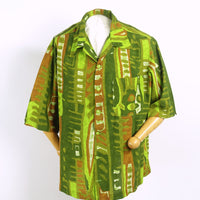 1960s abstract print Hawaiian shirt