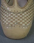 20s Flapper Shoes Vintage Heels Spectator T-Strap Women's VFG Basket Weave 6