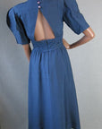 back view, vintage 80s dress by Hanae Mori