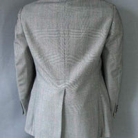 back view, vintage glen plaid suit jacket