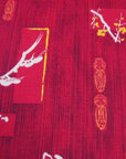 vintage 50s Japanese inspired red print