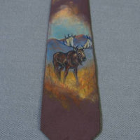 50s thin necktie, moose in nature