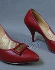 60s vintage red high heel shoes