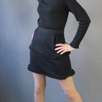 another view, 70s belted sheath littel black dress LBD