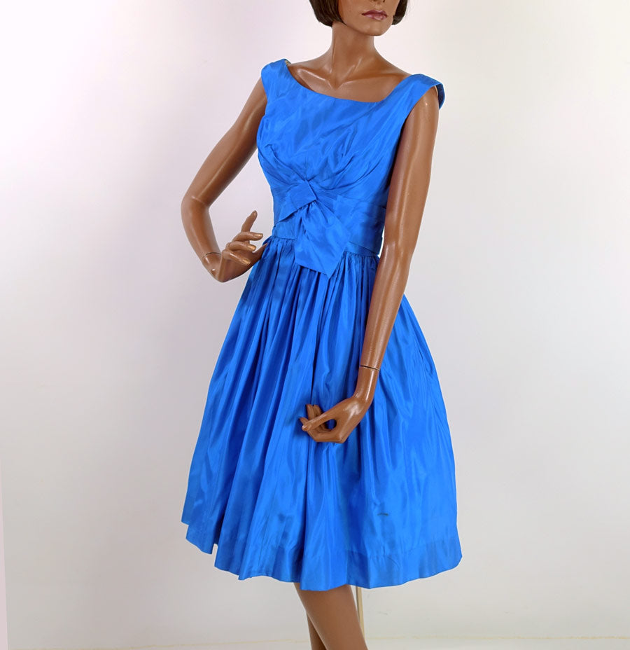 50s Prom Dress Vintage Full Skirt Blue Taffeta Jonny Herbert Small to Medium VFG 50s Prom Dress Vintage Full Skirt Blue Taffeta Jonny Herbert Small to Medium VFG