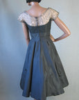 back view, Jerry Parnis Milgrim 50s vintage cocktail dress
