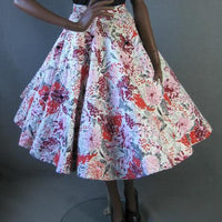 1950s vintage quilted full circle skirt