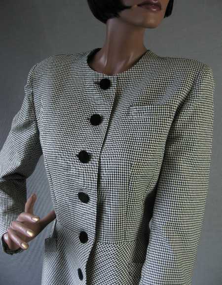 bodice, 80s fit & flare houndstooth jacket
