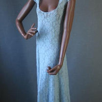 1970s low cut lace jersey night gown by John Kloss for Cira