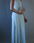 side view, Kloss stretchy lace pale aqua night gown