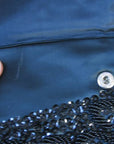 single mark in lining, 60s vintage beaded clutch bag