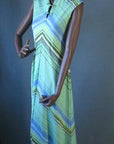 70s chevron shift dress, unbelted