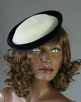 1940s vintage tilt hat white and purple