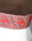 60s Mod Dress & Coat Set Women's Vintage Nehru Collar Paisley Trim Small to Medium VFG
