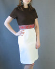 60s Mod Dress & Coat Set Women's Vintage Nehru Collar Paisley Trim Small to Medium VFG