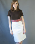 60s Mod Dress & Coat Set Women's Vintage Nehru Collar Paisley Trim Small to Medium VFG