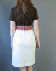 60s Mod Dress & Coat Set Women's Vintage Nehru Collar Paisley Trim Small to Medium VFG
