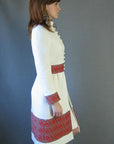 60s Mod Dress & Coat Set Women's Vintage Nehru Collar Paisley Trim Small to Medium VFG