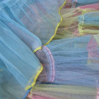 vintage closeup, 1950s pastel pink blue yellow crinoline net