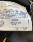 inner pocket label for 90s mess jacket with date and size