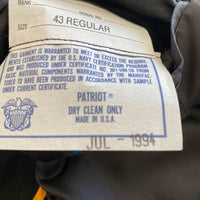 inner pocket label for 90s mess jacket with date and size