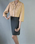 vintage 50s tan womens jacket, designer quality