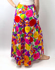 70s Palazzo Pants Women's Jersey Print Bold Floral 60s Vintage Miss Elaine VFG