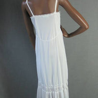 back view, crystal pleated lacy white vintage slip