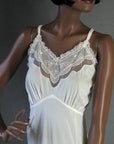 bodice of 1950s 1960s vintage dress slip lacy