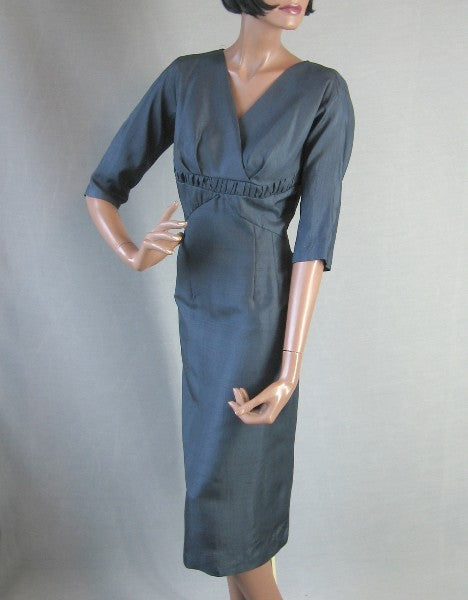 50s Wiggle Dress Vintage 60s Cocktail Party Women's Modest Mad Men Large VFG 50s Wiggle Dress Vintage 60s Cocktail Party Women's Modest Mad Men Large VFG