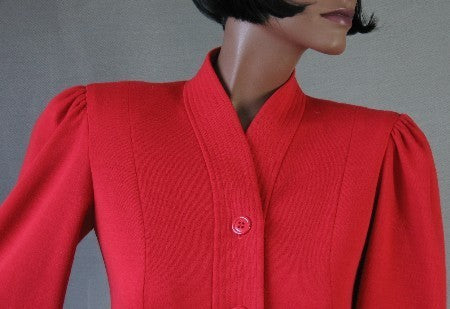close up detail, neckline and shoulders of 40s style suit jacket