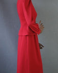 side view, 1970s 1980s 40s style skirt suit