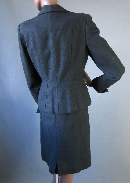 back view, 50s vintage skirt and jacket suit