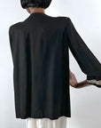 40s Vintage Cropped Jacket Braid Trimmed Asian Influenced Medium to Small VFG Pearl Art Sportswear