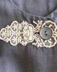 40s Vintage Cropped Jacket Braid Trimmed Asian Influenced Medium to Small VFG Pearl Art Sportswear