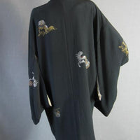 back view of vintage asian embellished kimono jacket