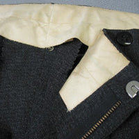 detail of 40s pants inner waistband and zipper