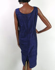 50s Purple Wiggle Dress Vintage 60s Sheath Wedding Guest Women's L/XL VFG