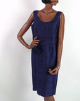 50s Purple Wiggle Dress Vintage 60s Sheath Wedding Guest Women's L/XL VFG