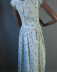 back view, 50s floral print day dress